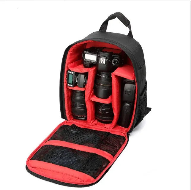Belro multifunctional camera backpack with multiple compartments and padded straps, ideal for electronics and photography gear.