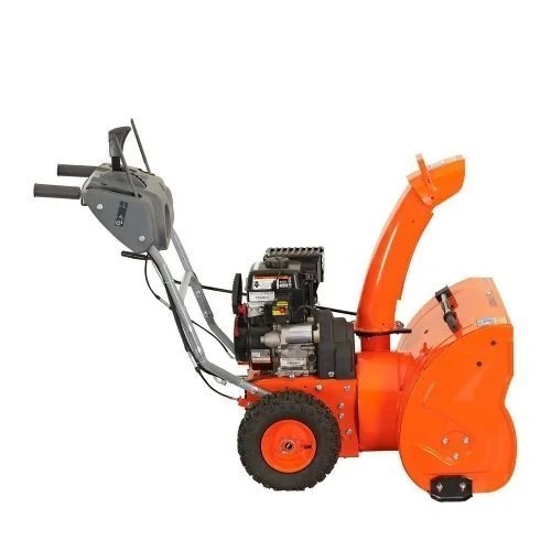 YARDMAX 26-inch two-stage self-propelled gas snow blower with large auger and handles for clearing snow.