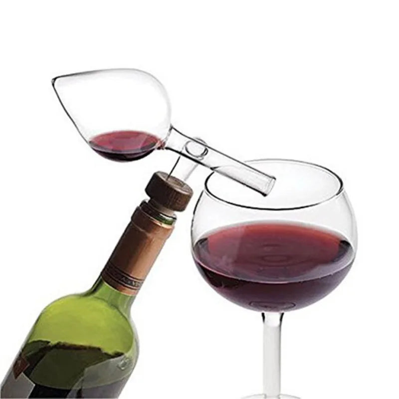 Belro glass wine aerator decanter for enhanced wine flavor, shown on a kitchen countertop with a sleek design.