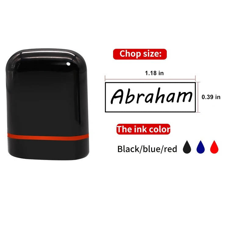 Belro custom signature stamp with personalized logo and name, ideal for clothing branding on men's apparel.