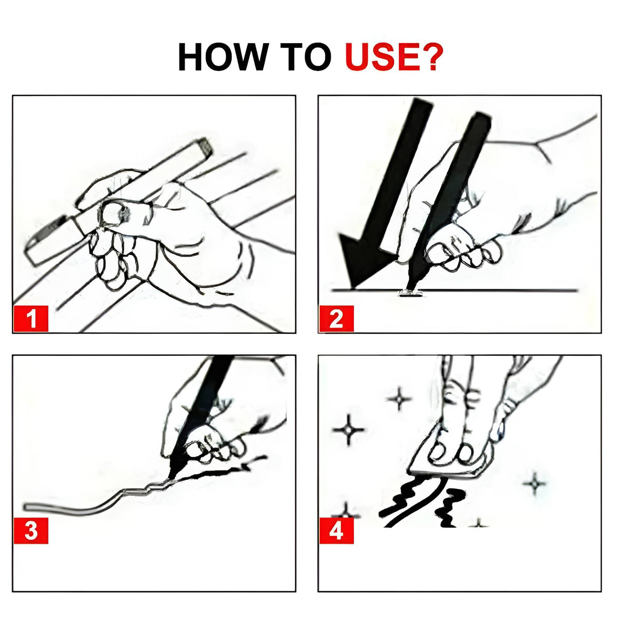 Belro Instant Scratch Removal Pen for home and garden decor, shown next to a wooden surface with minor scratches.