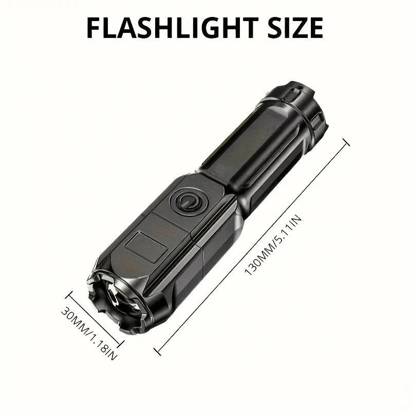 Belro rechargeable ultraviolet UV flashlight with zoomable lens, designed for men’s clothing inspection and UV detection.