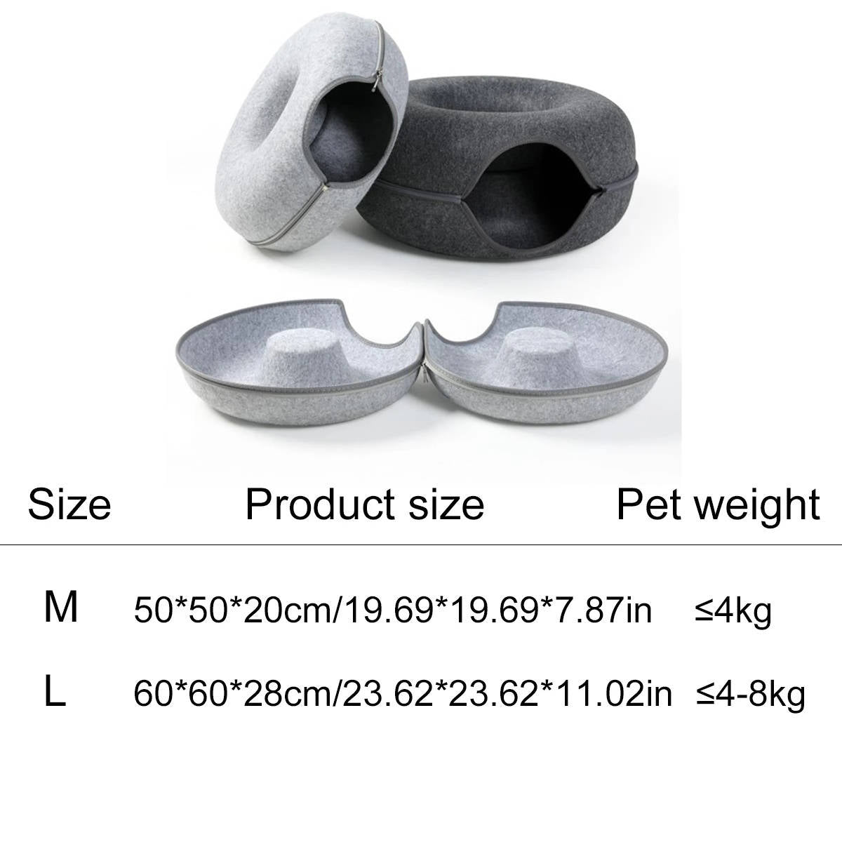 Belro donut bed for cats, cozy round pet cushion with soft fabric, ideal for feline comfort and relaxation.