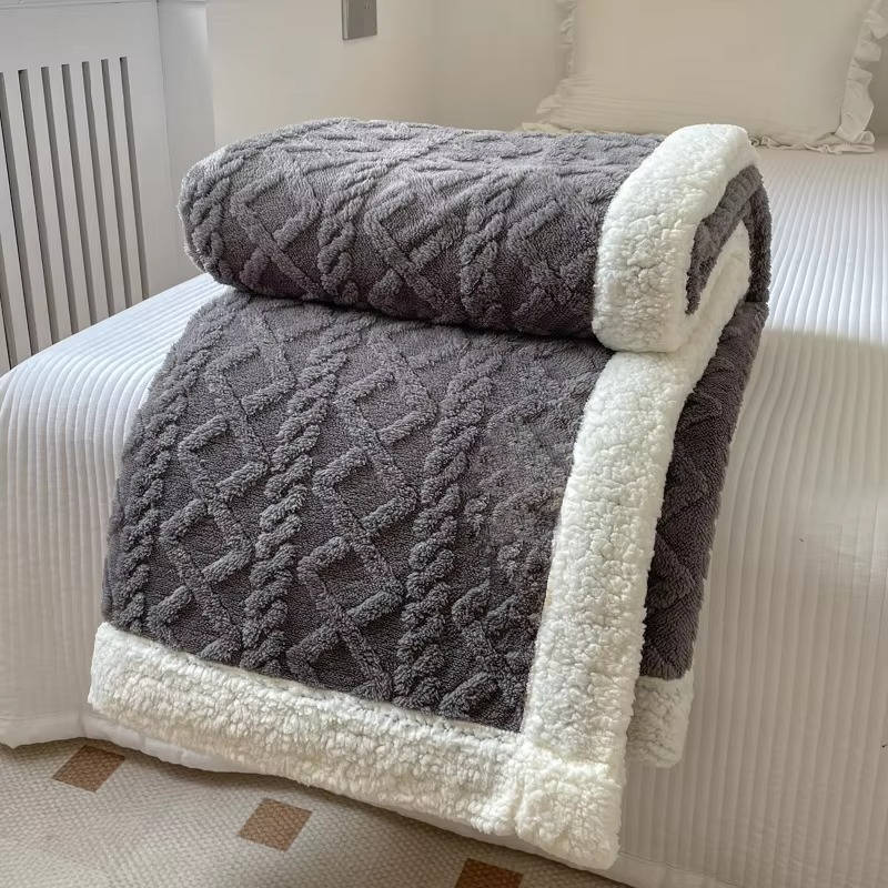 Belro men's fleece blanket showing soft, cozy fabric with a neutral color for warm comfort and casual style.