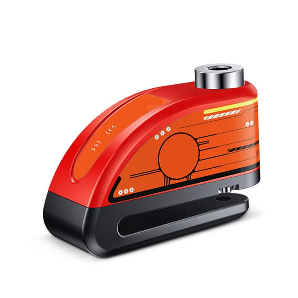 Belro motorcycle disc lock alarm with key and alert system, designed for secure bike protection.