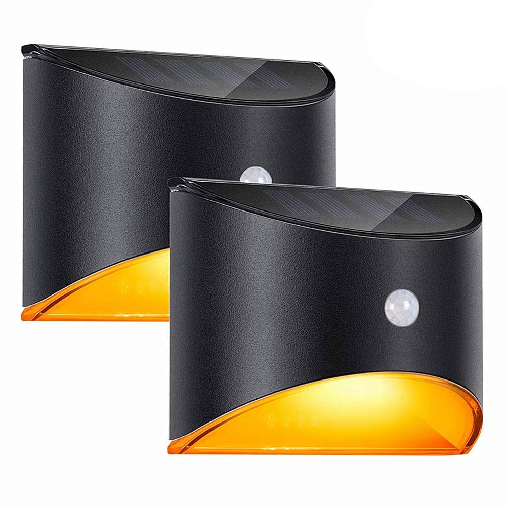 Belro outdoor fence stair lights with motion sensor, ideal for garden and pathway illumination, installed on wooden fence.