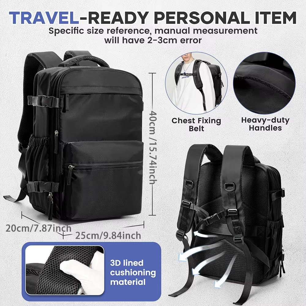 Belro 15.6-inch travel backpack with multiple compartments, padded laptop sleeve, and durable fabric for electronics and laptop storage.