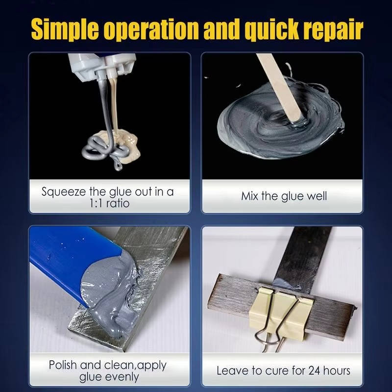 Belro Metal Repair Glue container, versatile tool for fixing metal objects, with a white and blue label on a white background.