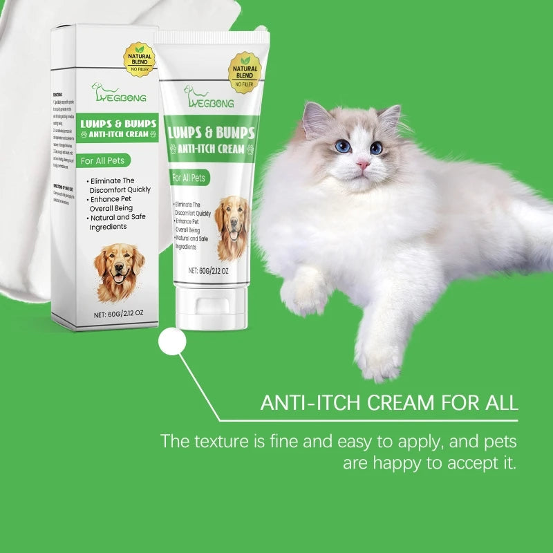 Belro anti-itch cream for dogs and cats, 60g container, pet relief ointment for itching and skin irritation.