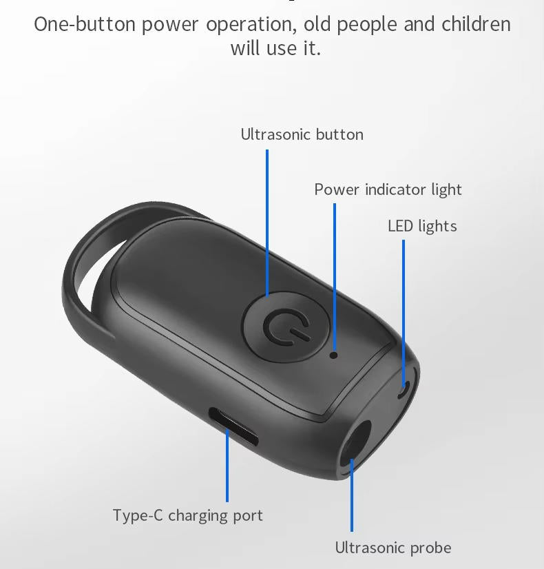 Belro ultrasonic dog repeller emitting sound waves to deter dogs, designed for outdoor pest control in home and garden settings.