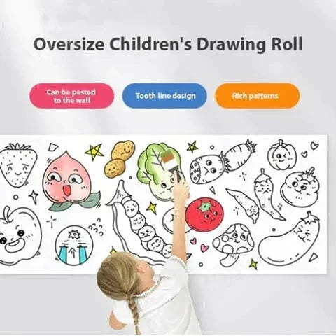 Children's Drawing Roll clothing by Belro, featuring colorful, creative fabric with artistic patterns suitable for kids.