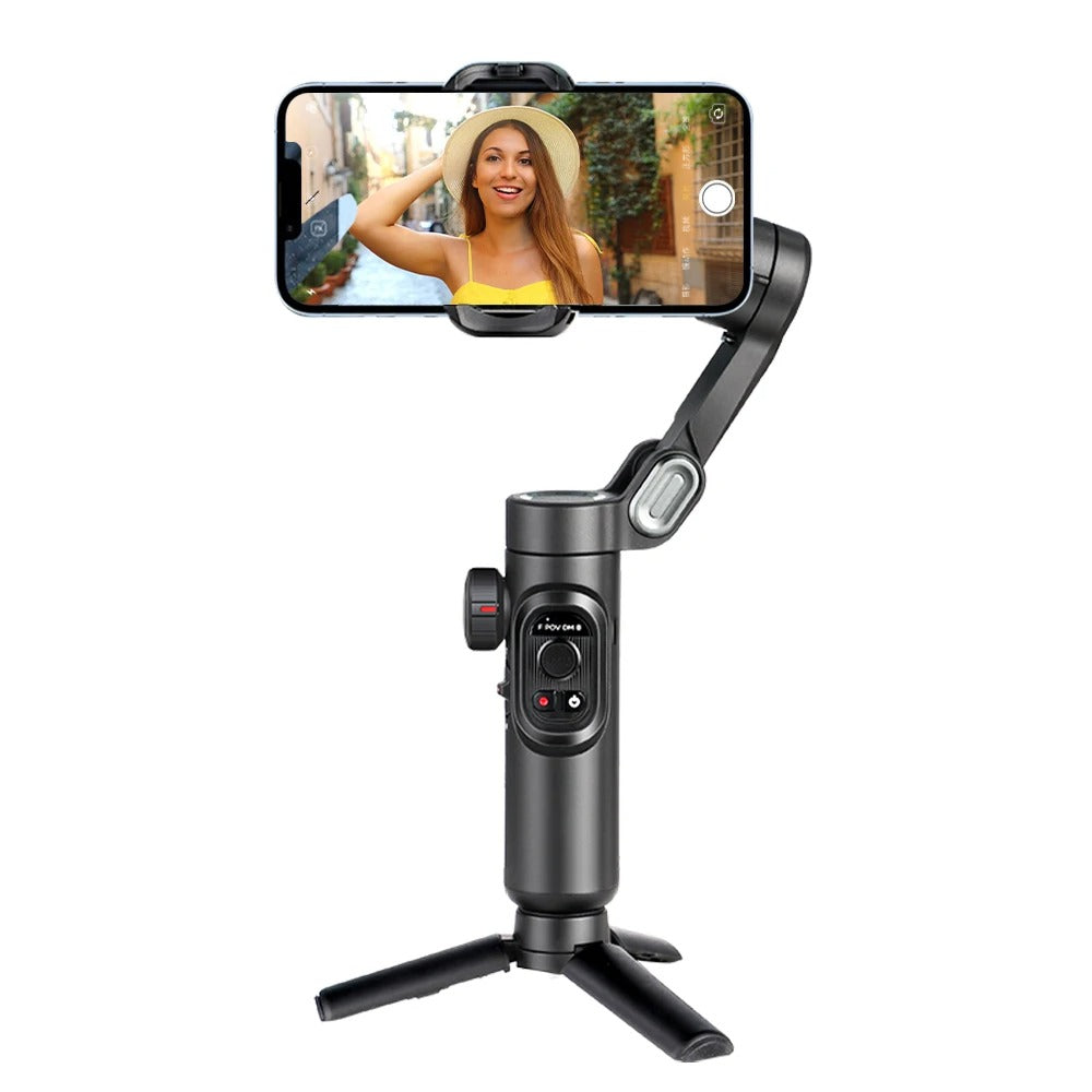 Belro smartphone gimbal stabilizer for smooth video recording, compact electronic camera accessory with ergonomic grip.