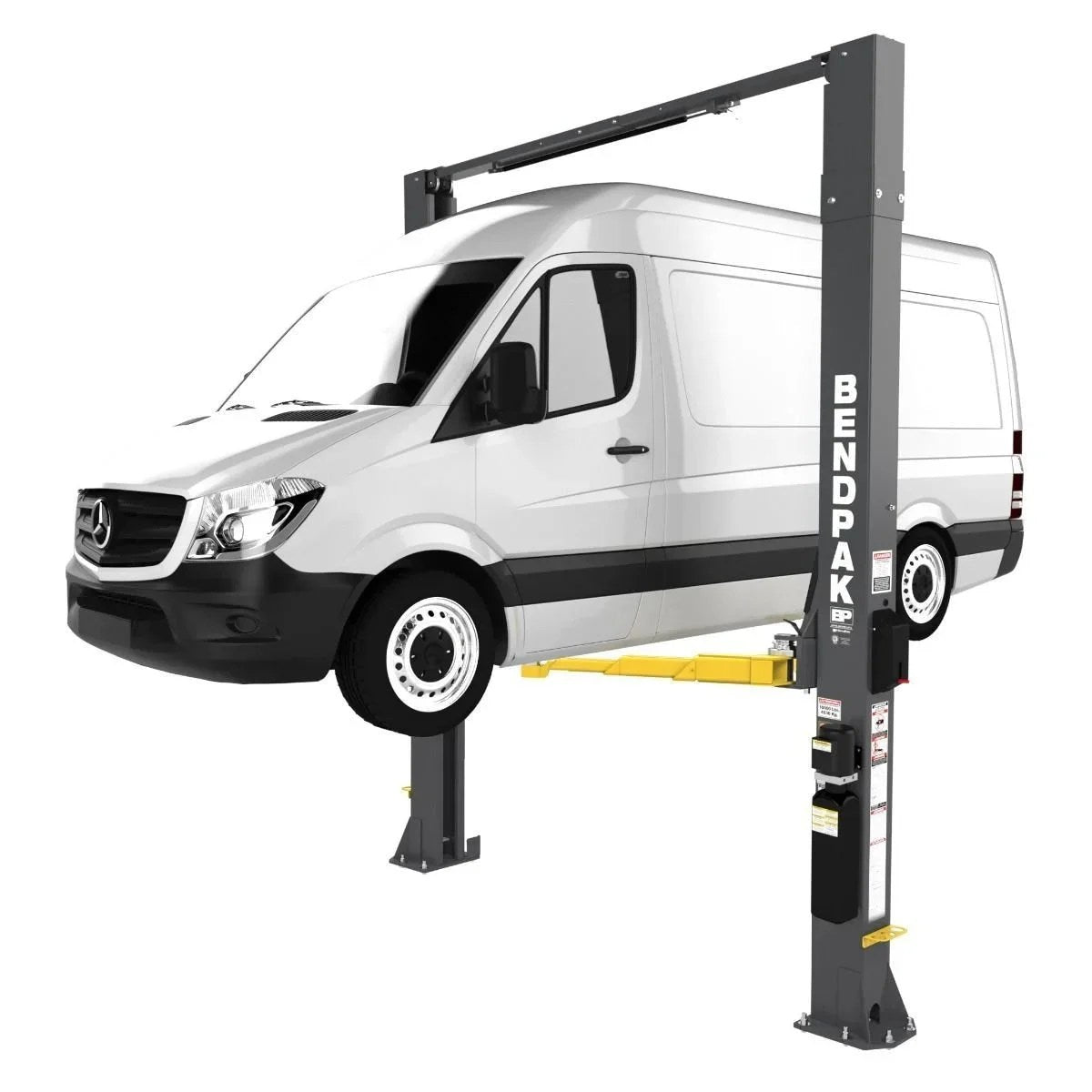 Casavibeo BendPak 10AP-168 two-post car lift with 10,000-lb capacity and 168-inch height extension, shown with vehicle support arms.