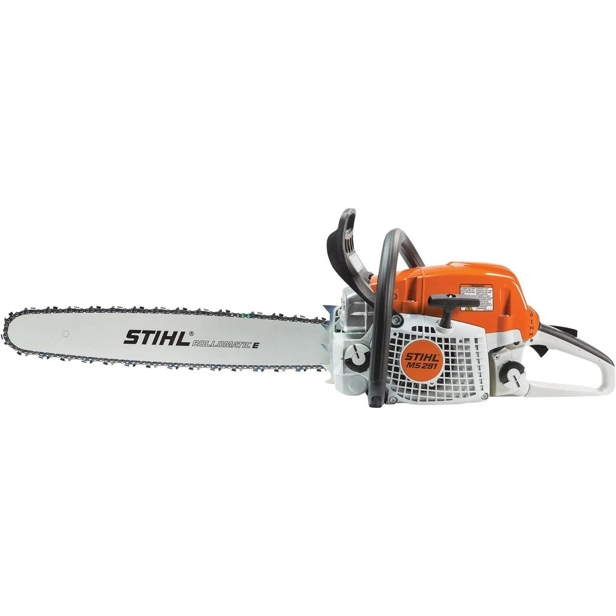 Stihl gas-powered chainsaw with a 20-inch bar, 55.5cc engine, and 0.325-inch chain pitch, model MS 291 20.