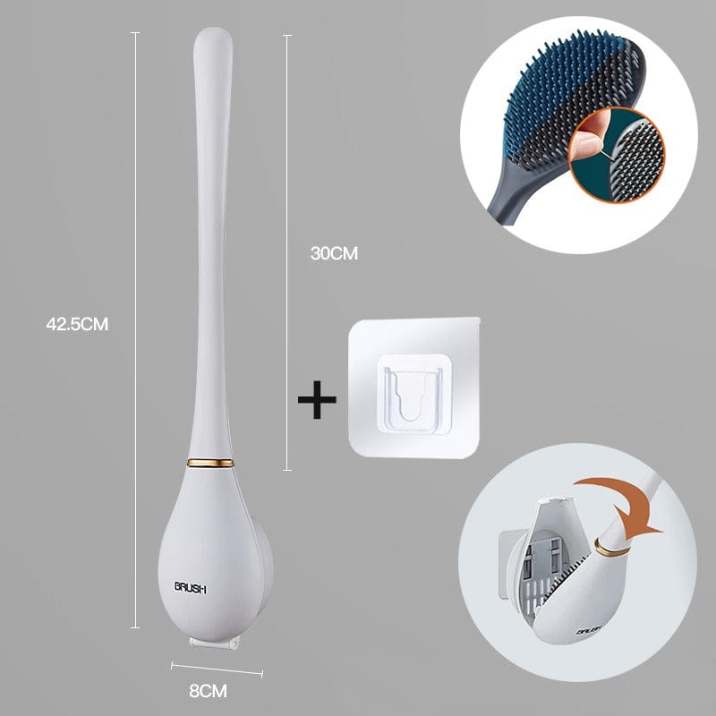 Belro flexible silicone toilet brush with ergonomic handle for easy cleaning of bathroom toilets.