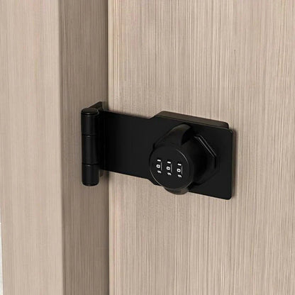 Belro combination lock for doors without keys, showing the metal lock with numeric dial and secure latch mechanism.