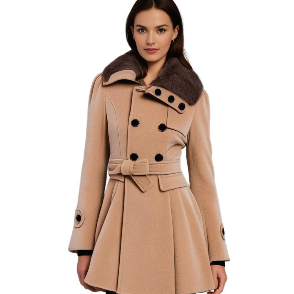 Belro women's long winter coat, warm and stylish, with a hood and quilted design, ideal for cold weather.