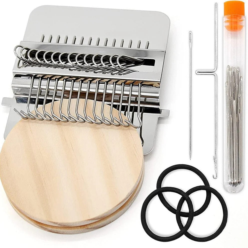 Belro weaving tool set for men's clothing, featuring various tools laid out for fabric and garment weaving projects.