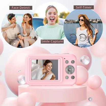 Belro compact digital camera with retro design, showcasing a sleek black body and vintage-inspired style for photography enthusiasts.