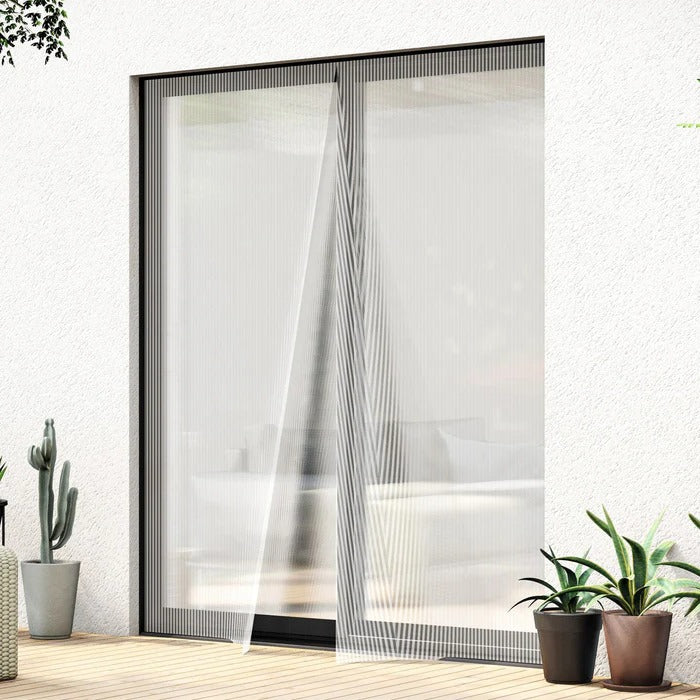 Belro Magnetic Door Mosquito Net installed on an outdoor door, keeps insects out while allowing easy access for home and garden use.
