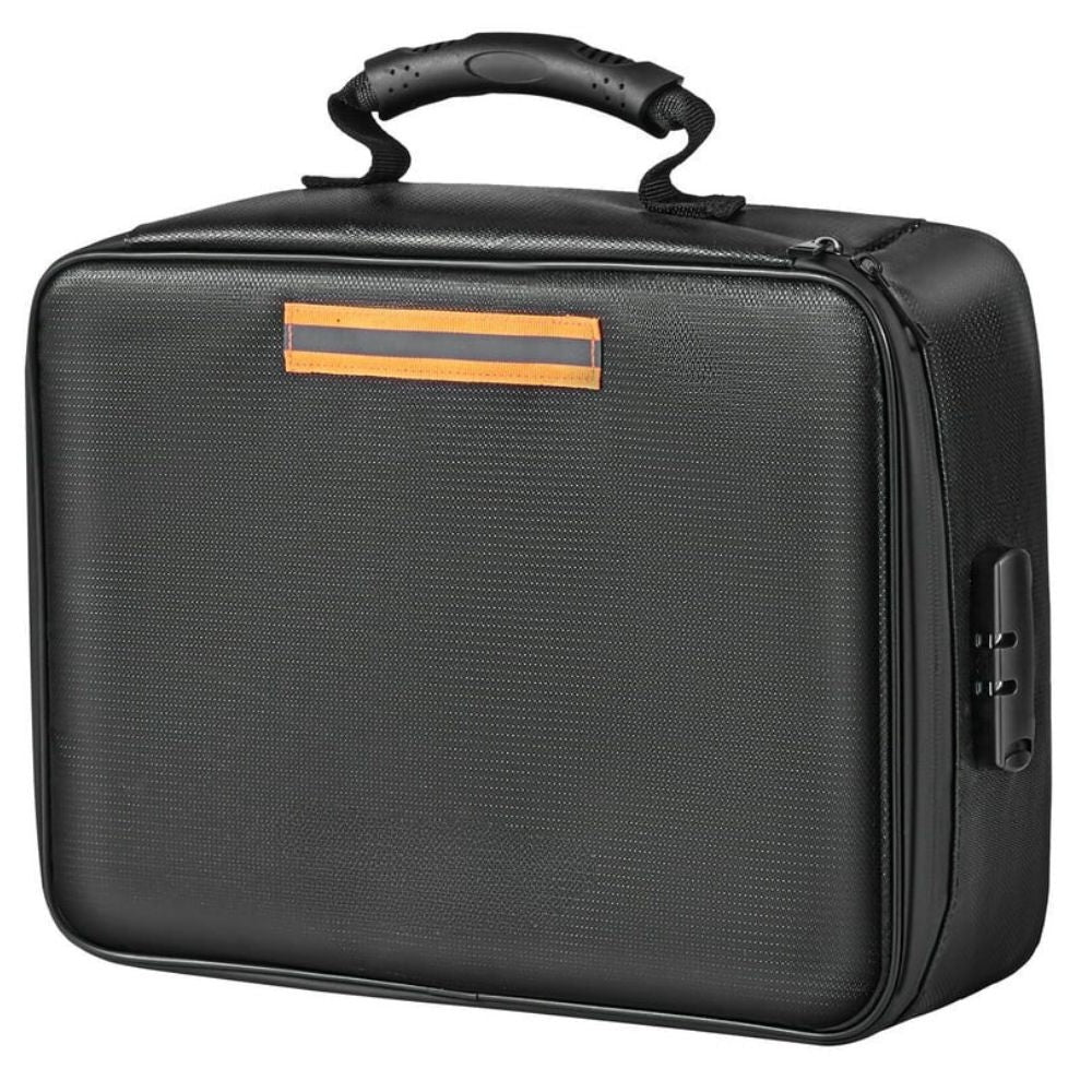 Belro waterproof fireproof document and cash safe bag designed for outdoor use, with secure zippers and durable material.