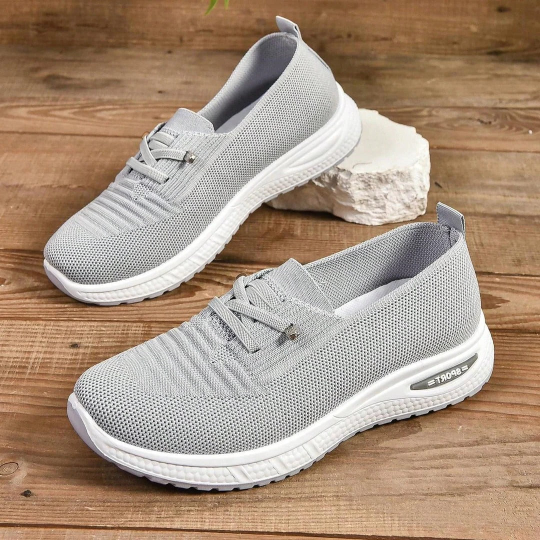 Belro women's comfort sneakers paired with white socks, showcasing casual footwear and cozy sock style.