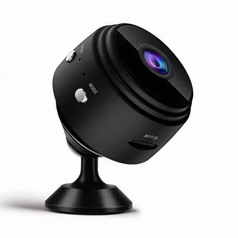 Wireless waterproof backup camera for RVs and trailers by Belro, showing the compact camera with mounting bracket.