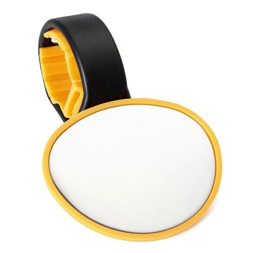 Belro bicycle handlebar mirror mounted on bike handlebar for outdoor cycling safety and visibility.