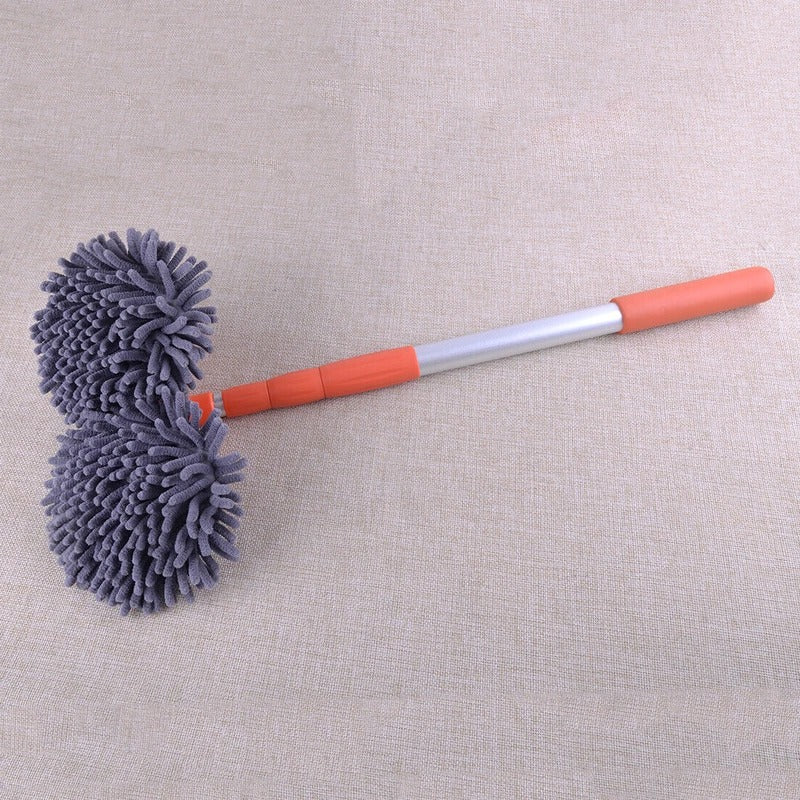 Belro Car Wash Brush with rotating head for effective vehicle cleaning, featuring a sturdy handle and soft bristles.