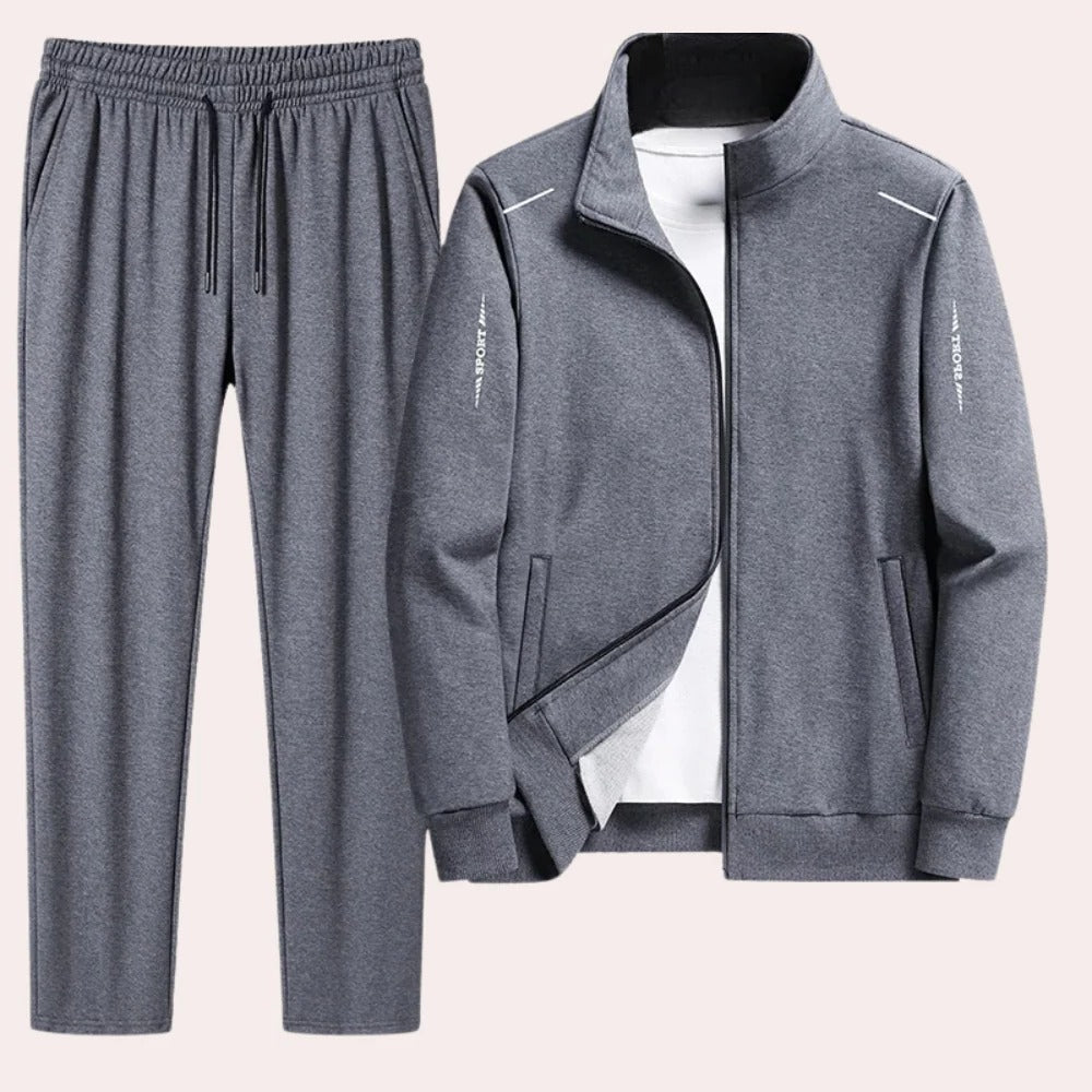 Comfortable men's Belro tracksuit with a hoodie and joggers, made from soft, breathable fabric for activewear.