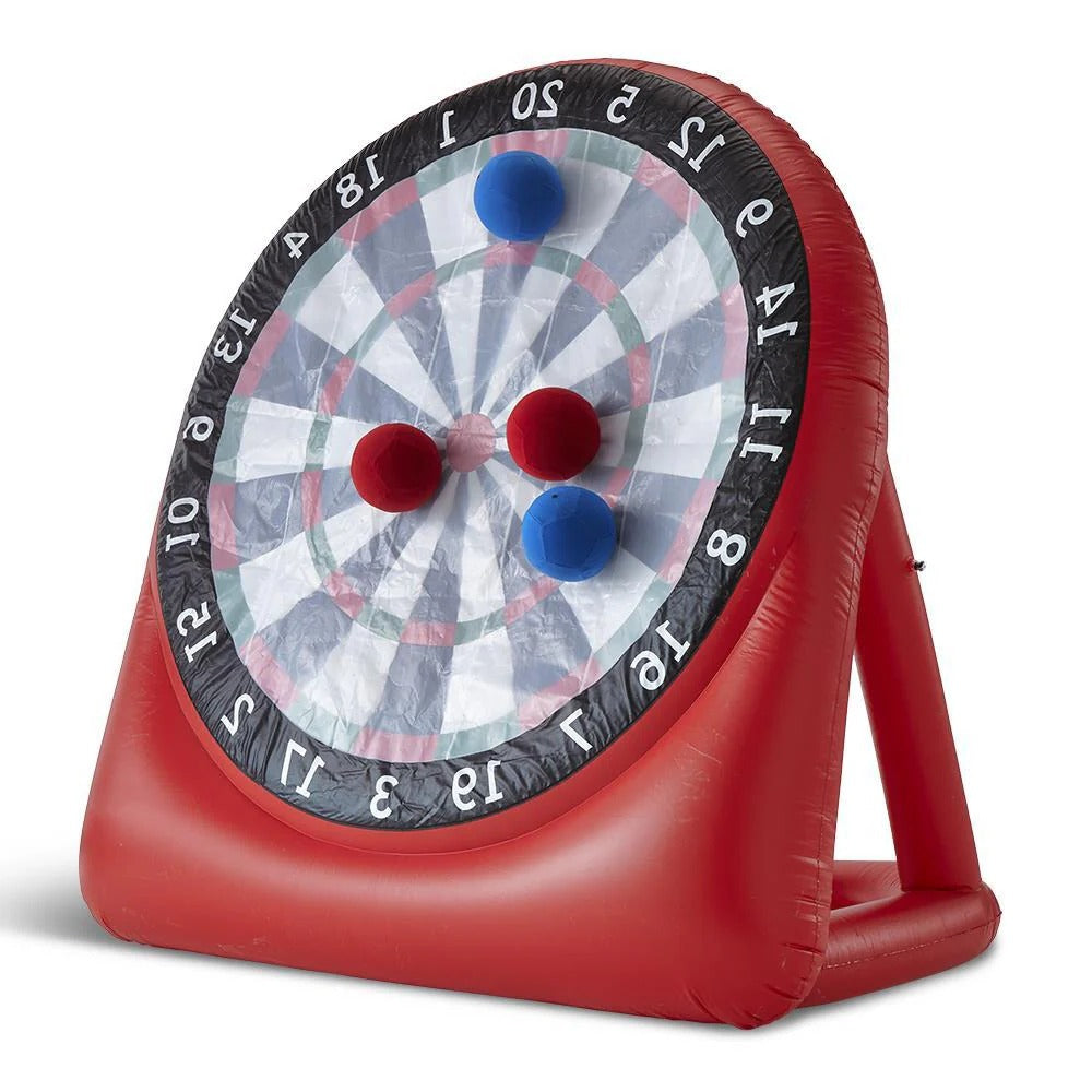 Belro giant inflatable soccer dartboard for outdoor sports, featuring colorful target zones and durable inflatable design.