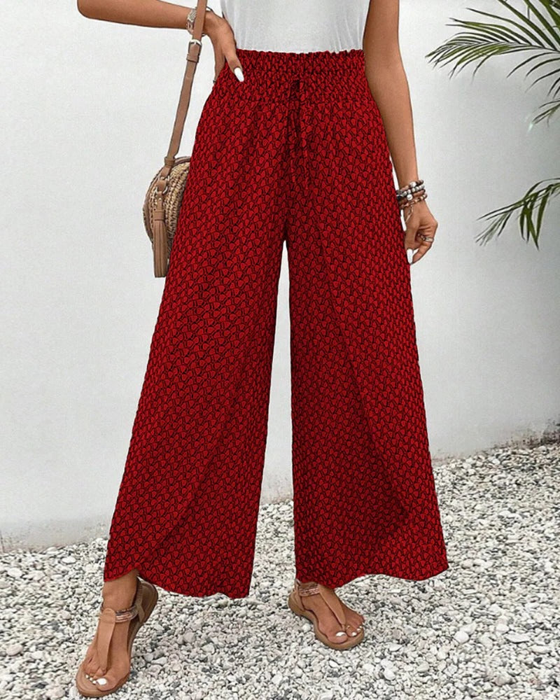 Belro women's trousers with a stylish geometric print, featuring a comfortable fit and modern design.