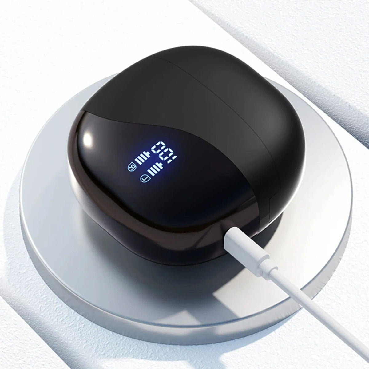 Belro Smart Translation Earbuds in black, wireless electronics with compact design and touch controls.