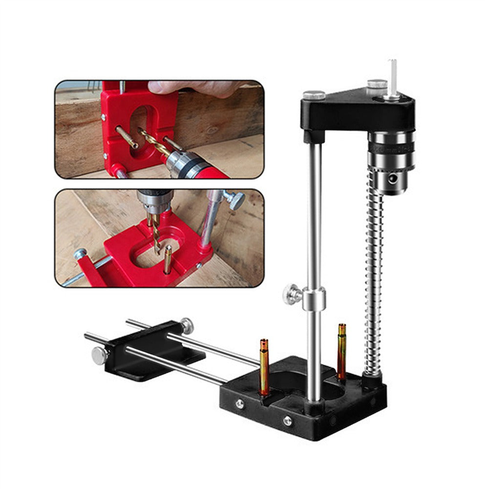 Belro freely adjustable woodworking drilling locator and template guide tool with screwdrivers, ideal for precise home drilling projects.