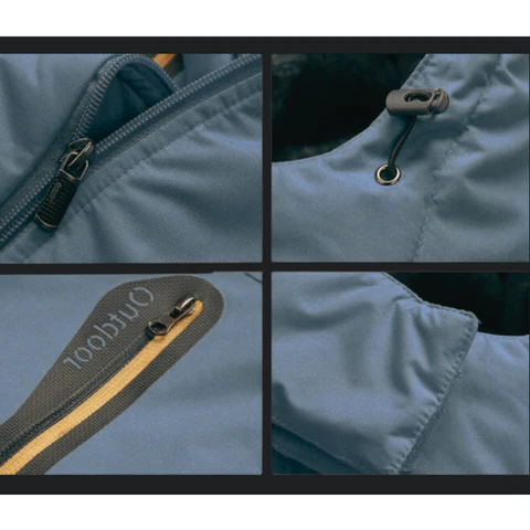 Belro windproof outdoor jacket displayed on a hanger, featuring a lightweight design with a high collar and full front zipper.