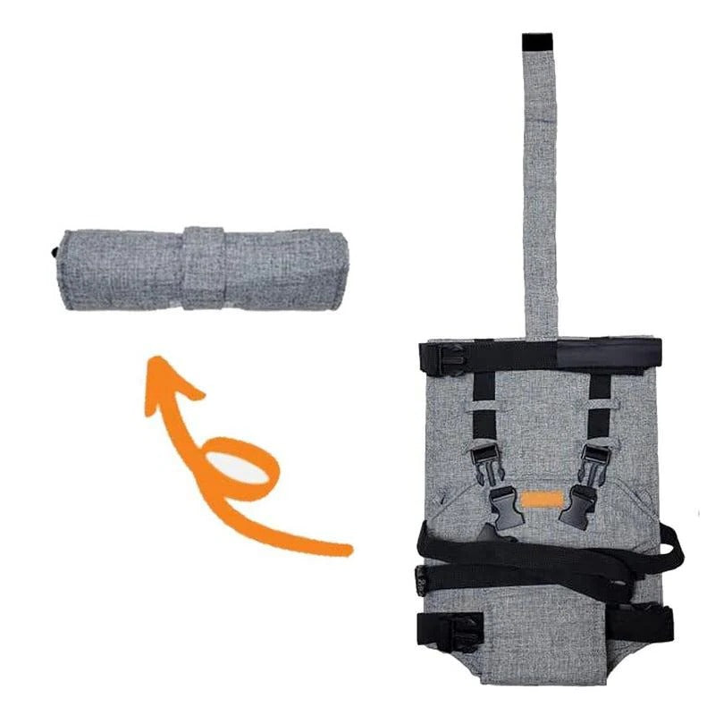 Belro compact travel high chair with adjustable harness, ideal as a portable baby accessory for safe seating on the go