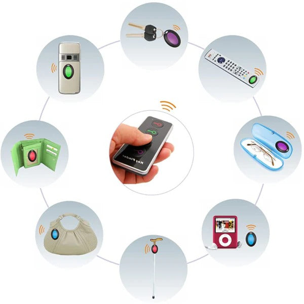 Belro anti-lost transmitter for keys and wallet with 4-in-1 LED wireless remote, compact electronic GPS device.