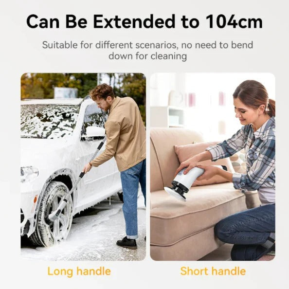 Belro rechargeable electric scrubber for home and garden outdoor cleaning, featuring a compact handheld design with a rechargeable battery.