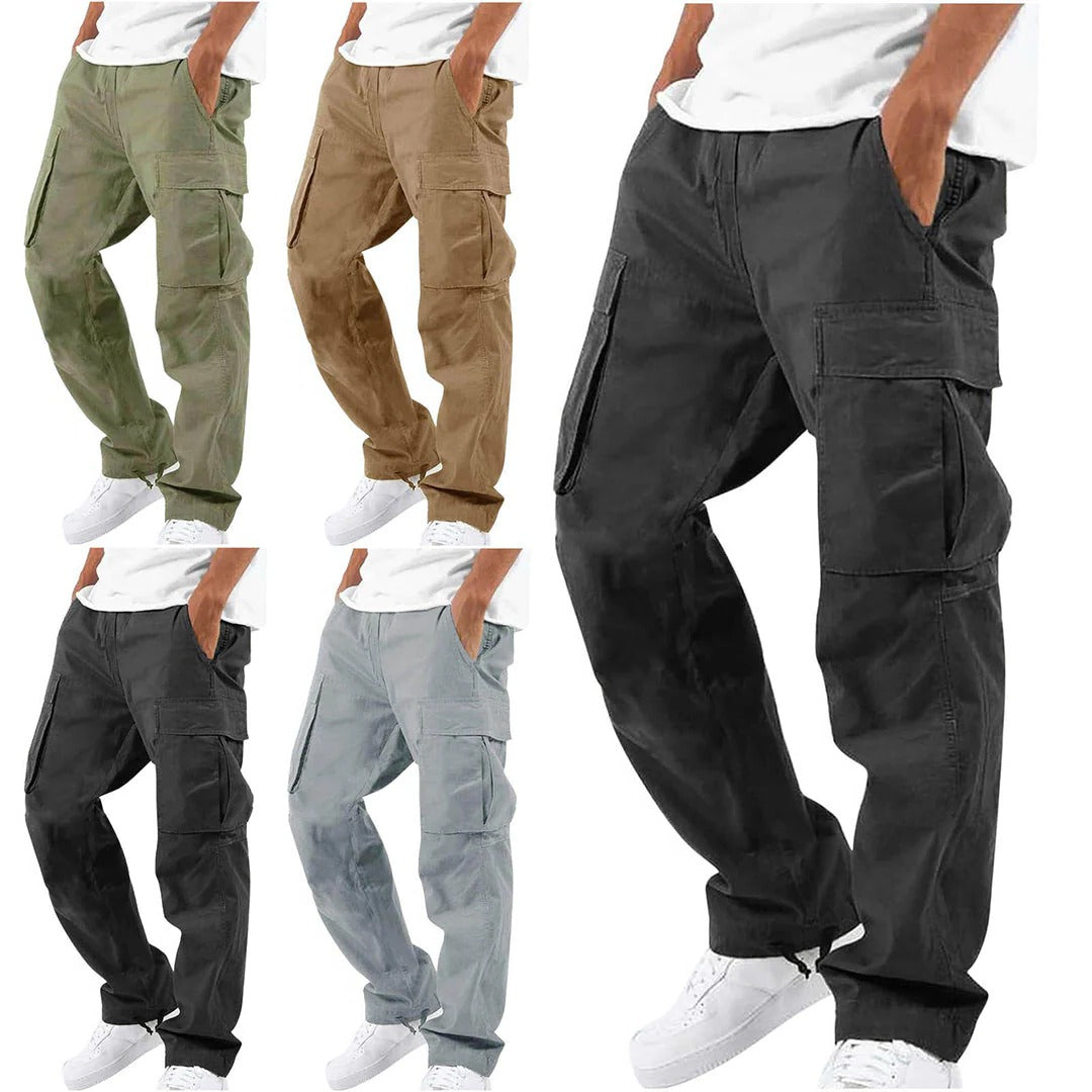 Belro men's cargo pants featuring multiple pockets and relaxed fit, made from durable fabric for casual and outdoor wear.
