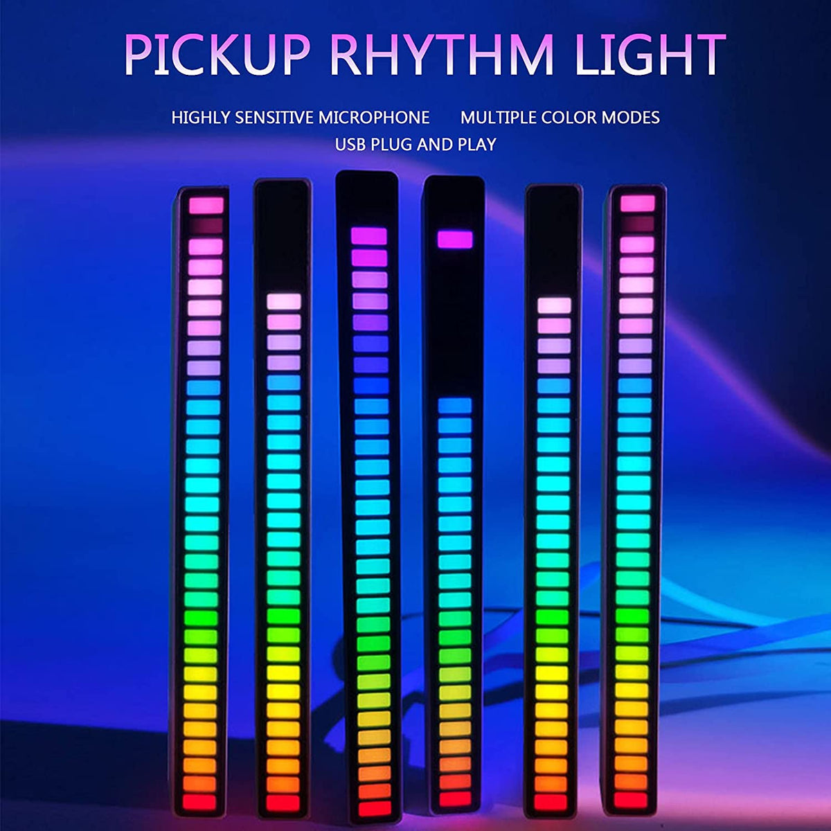 Belro Rhythm LED light bar displaying colorful lighting effects on a sleek electronic device.