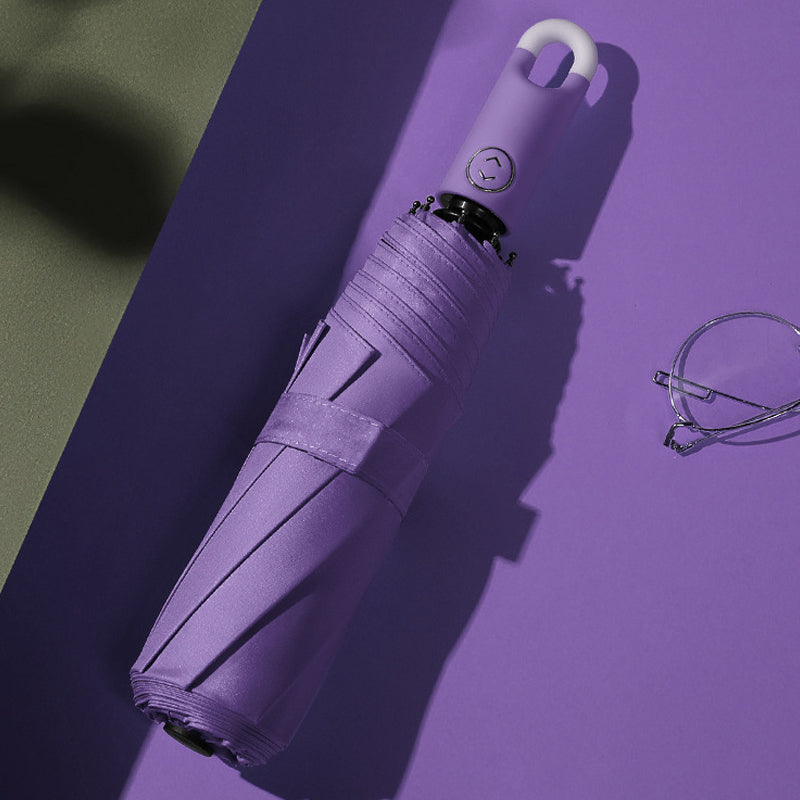 Belro Ultimate Self-Opening Umbrella opened, showcasing its automatic mechanism and sturdy canopy for weather protection.