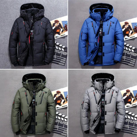 Belro luxurious down jacket in black featuring a stylish design, quilted exterior, and a high collar for warmth and comfort.