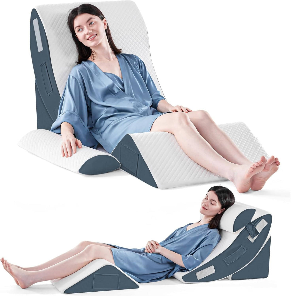 Set of four Belro orthopedic bed wedge pillows for comfortable support, ideal for home bedding and sleep enhancement.