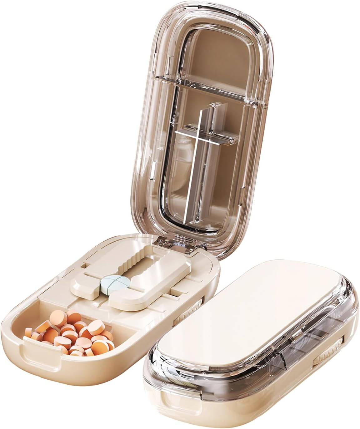 Belro portable pills cutter for precise pill splitting, compact health and beauty tool with a stainless steel blade.