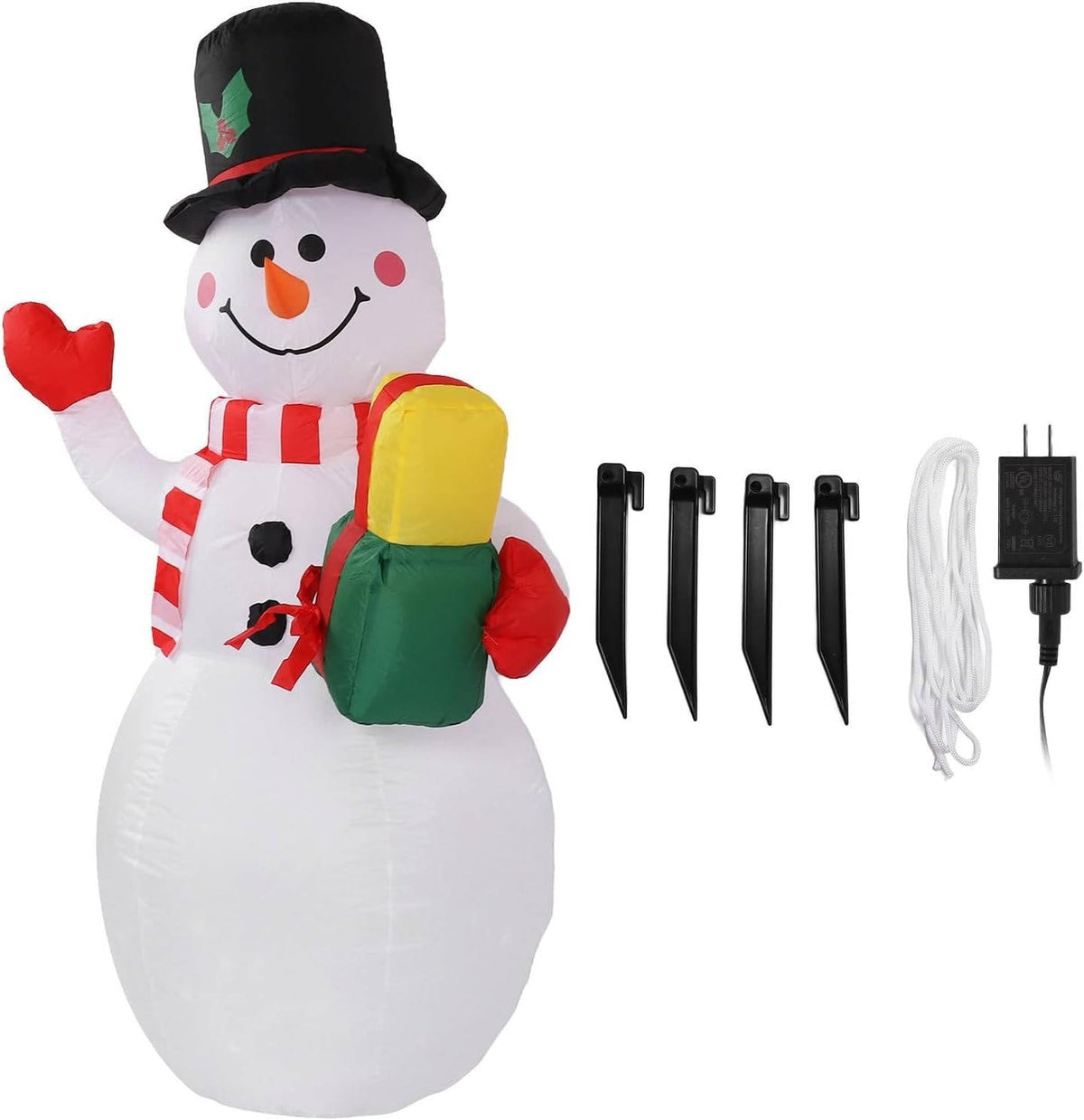 Belro outdoor inflatable snowman Christmas decoration with LED lights, perfect for garden holiday decor.
