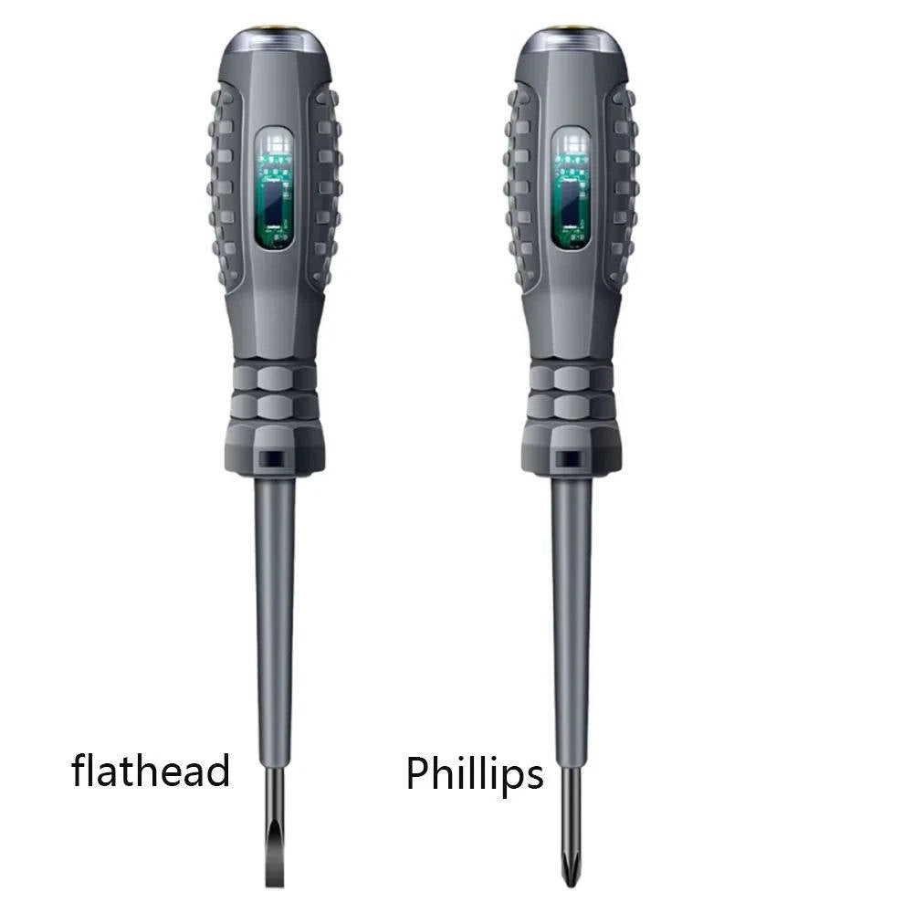 Belro non-contact electrical test screwdriver for electronics, showing a handheld tester with a green LED indicator.