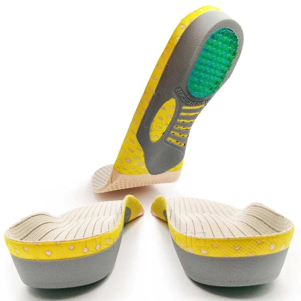 Belro orthotic gel insoles designed for flat feet and plantar fasciitis, showing the 2-piece supportive insoles on a plain background.