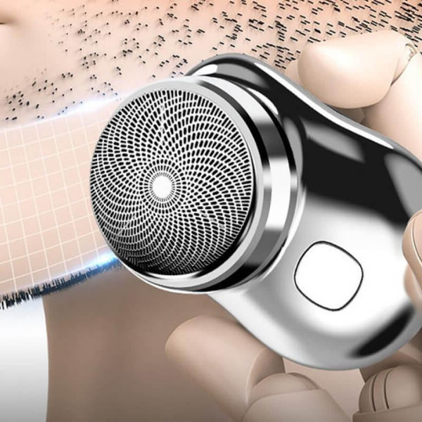 Belro men's mini electric shaver with compact design and dual shaving heads for quick, close grooming.