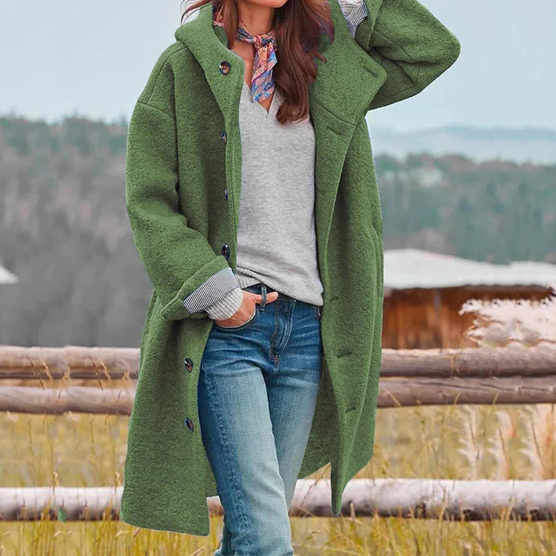 Belro women's warm winter coat with a hood, quilted design, and front pockets for cold weather comfort and style.