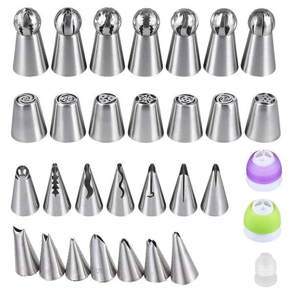 Belro Cake Decor Piping Tips in a clear bag, perfect for detailed cake decorating and piping designs.